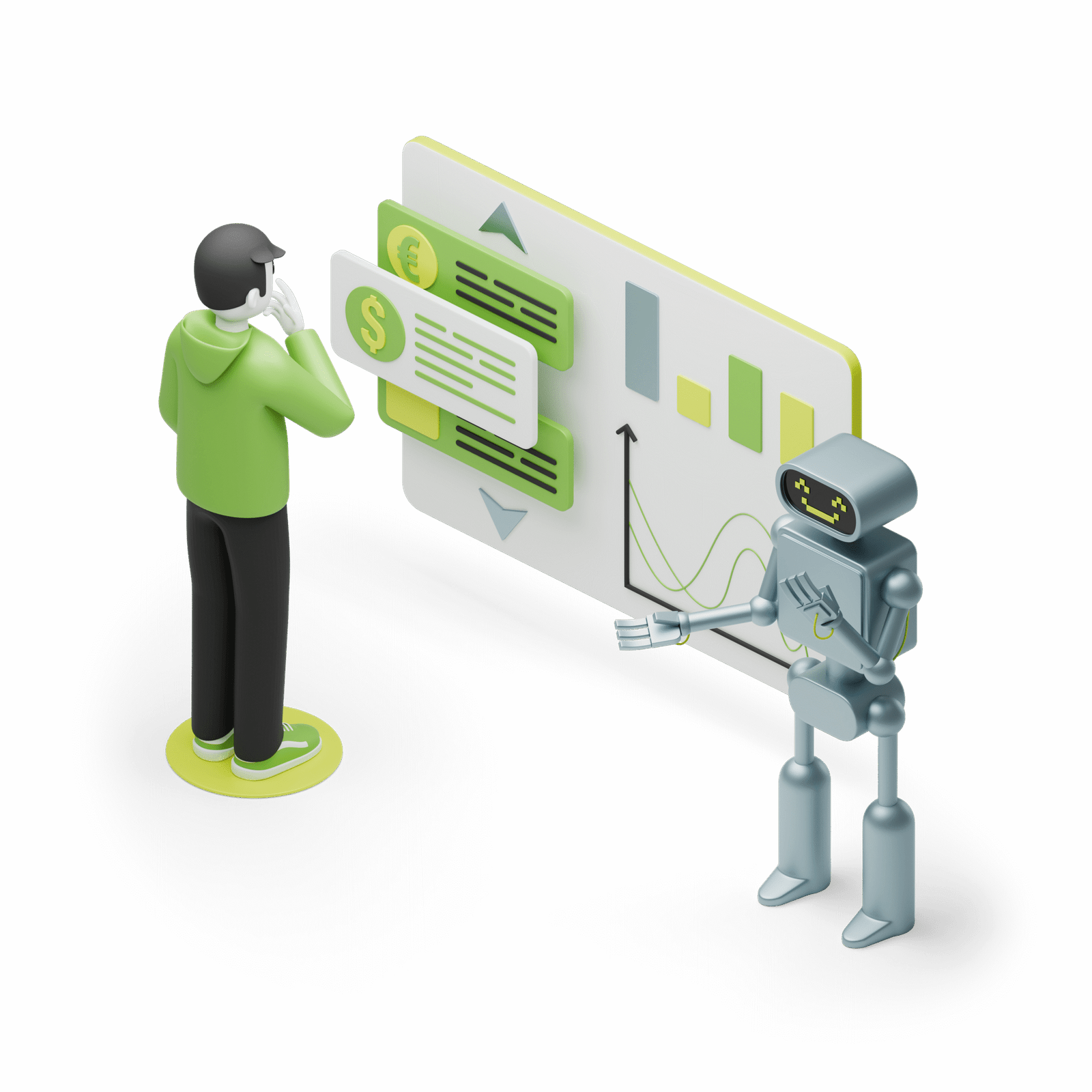 3d-isometric-financial-robot-assistant-helping-man